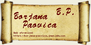 Borjana Paovica vizit kartica